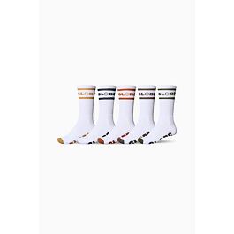 Ponožky Globe TILT HI CREW SOCK 5 PACK White/Assorted