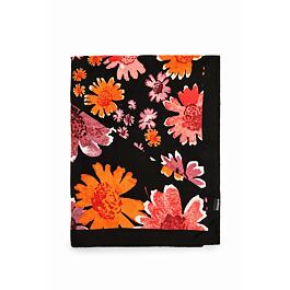 šátek Desigual Poppy Flower Rectangl negro