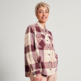 Košile Kathmandu HUNTLY WMNS L/S SHIRT O2U-Mahogany/Natural Check