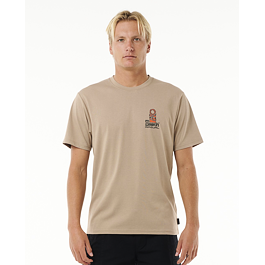 Tričko Rip Curl VAPORCOOL SEARCH STACK TEE Sand Dune