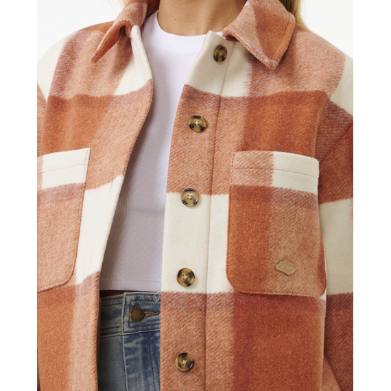 Bunda Rip Curl SOLEIL CHECK SHACKET Dark Rust