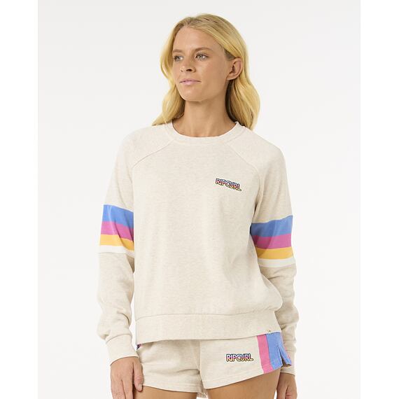 Mikina Rip Curl LAS DALIAS RAGLAN CREW Oatmeal Marle