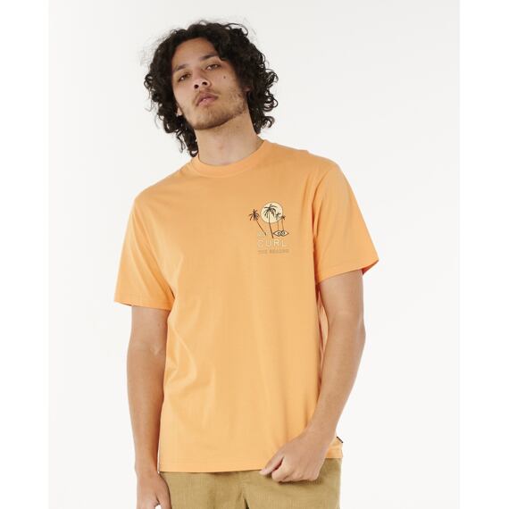 Tričko Rip Curl AOTS - CODY WELSH PALMS TEE Mandarin Zest