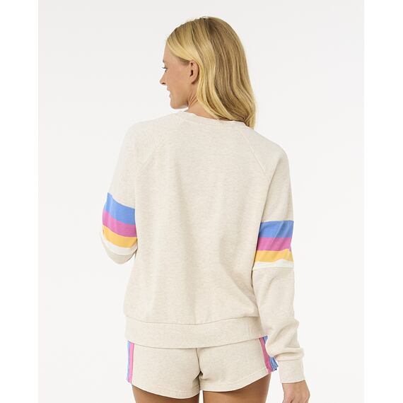 Mikina Rip Curl LAS DALIAS RAGLAN CREW Oatmeal Marle
