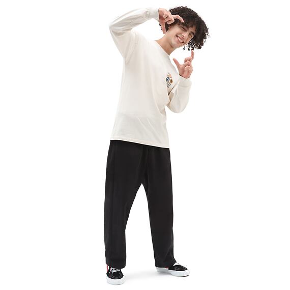 Tričko Vans FREE AS A CHECKER BIRD LS TEE Antique White