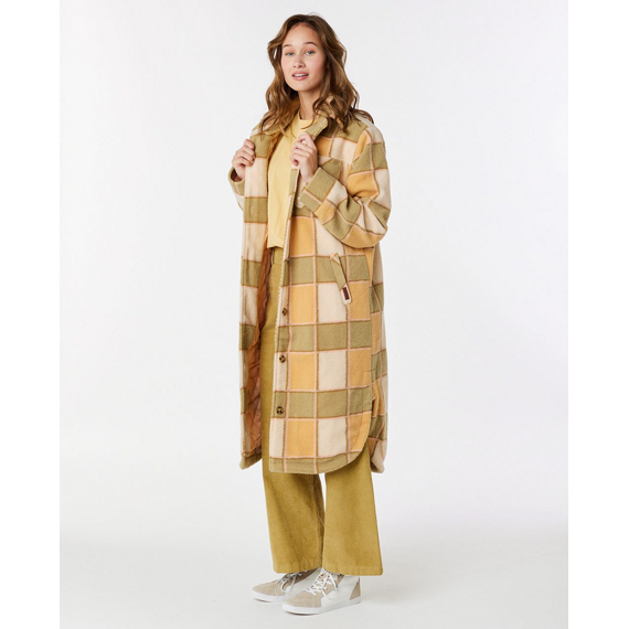 Bunda Rip Curl LONG LINE CHECK JACKET Khaki 