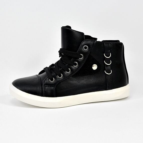 kotníkové boty Next Stylové chlapecké kotníkové boty černé barvy s bočními ozdobnými prvky black