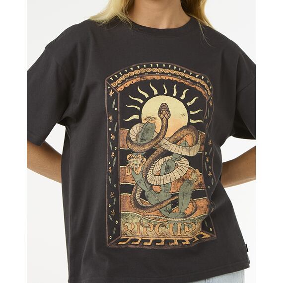 Tričko Rip Curl LUZ SOLAR HERITAGE TEE Washed Black