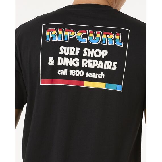 Tričko Rip Curl SURF REVIVAL DING REPAIR TEE Black