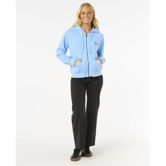 Mikina Rip Curl LA JOYA RELAXED ZIP THRU Mid Blue