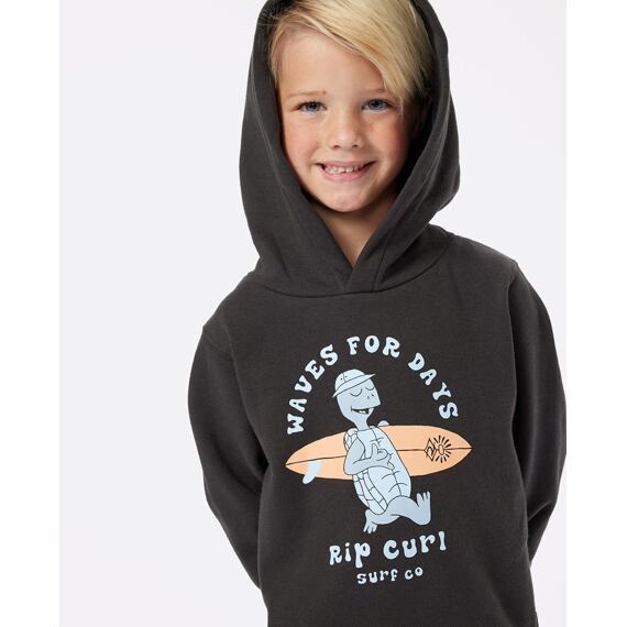 Mikina Rip Curl TUBE TOWN TURTLE HOOD -BOY Washed Black