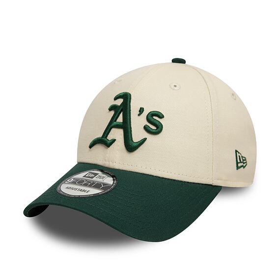 Kšiltovka New Era 940 MLB OAKLAND ATHLETICS Light Cream / Dark Green