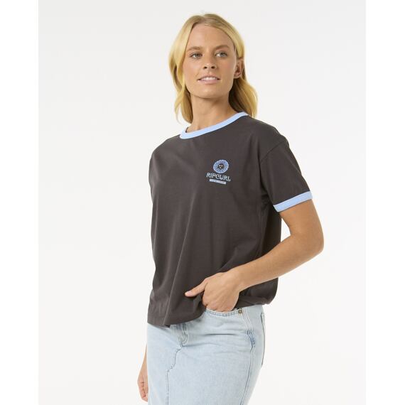 Tričko Rip Curl SAN CARLOS RINGER TEE Washed Black