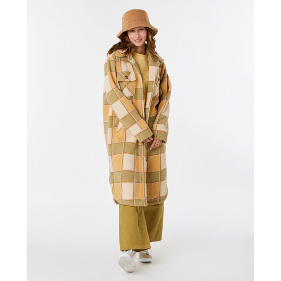 Bunda Rip Curl LONG LINE CHECK JACKET Khaki 