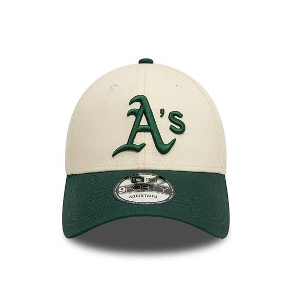 Kšiltovka New Era 940 MLB OAKLAND ATHLETICS Light Cream / Dark Green