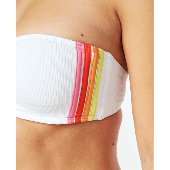 Plavky Rip Curl WAVE SHAPERS STRIPE BANDEAU  White 