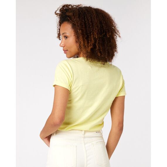 Tričko Rip Curl RE-ENTRY V NECK TEE Light Yellow 