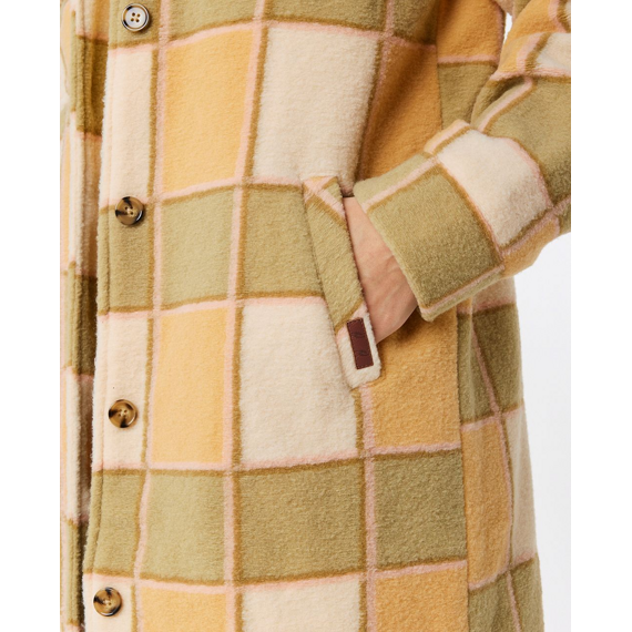 Bunda Rip Curl LONG LINE CHECK JACKET Khaki 