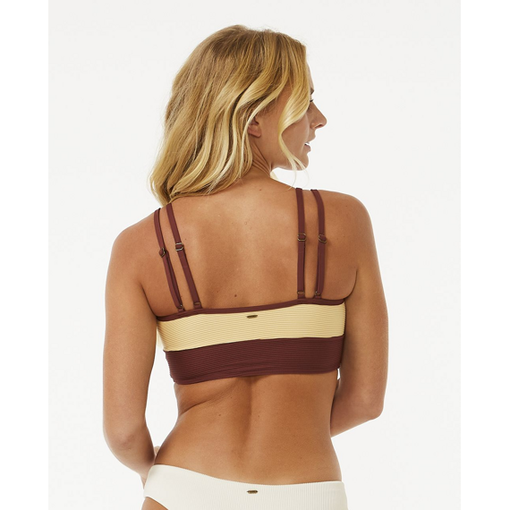 Plavky Rip Curl BLOCK PARTY SPLICED CROP Plum