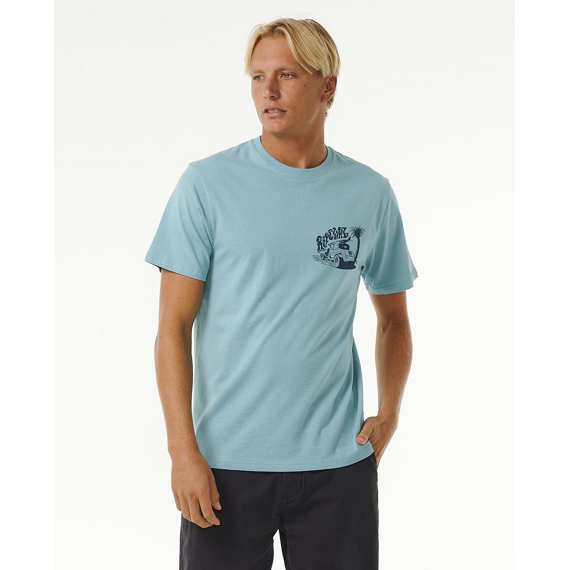 Tričko Rip Curl KEEP ON TRUCKING TEE Dusty Blue