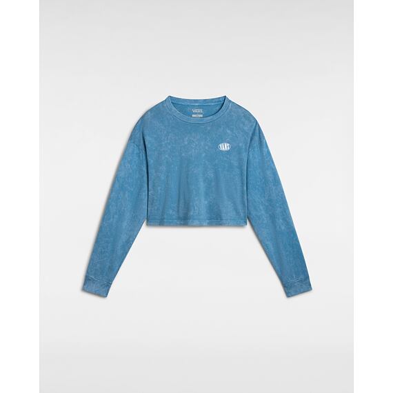 Tričko Vans OVAL WASH LS RELAX CROP Bluestone