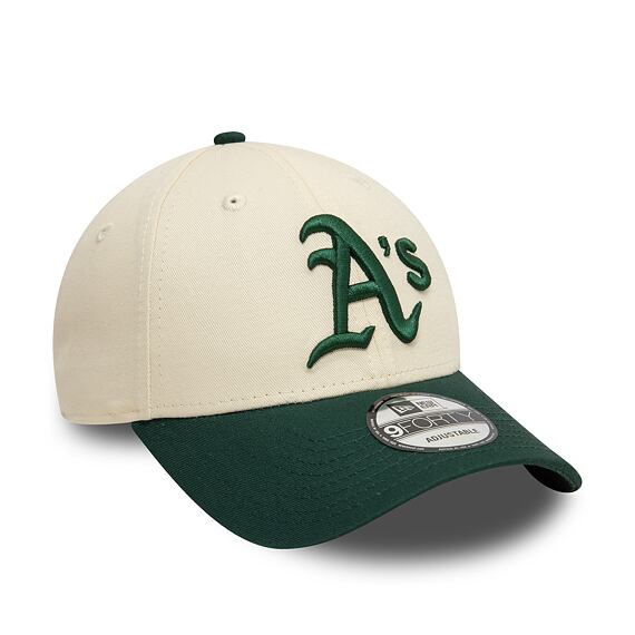 Kšiltovka New Era 940 MLB OAKLAND ATHLETICS Light Cream / Dark Green
