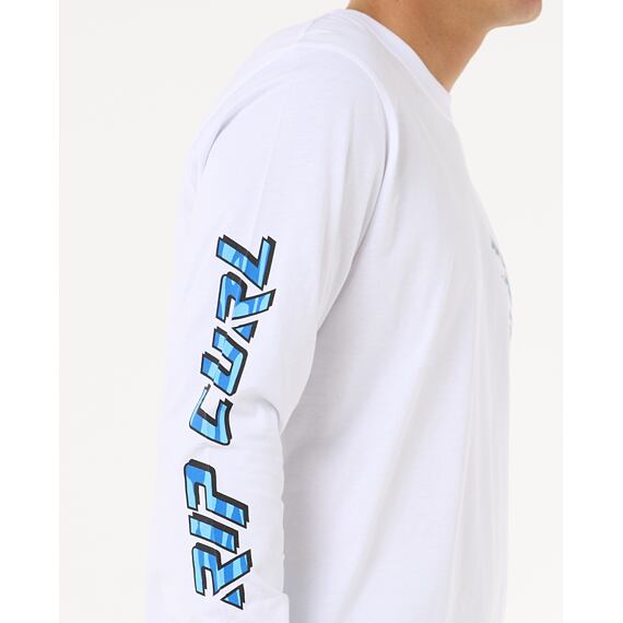Tričko Rip Curl FADE OUT ICON L/S TEE White