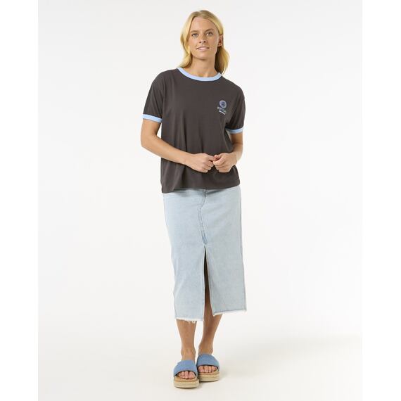Tričko Rip Curl SAN CARLOS RINGER TEE Washed Black