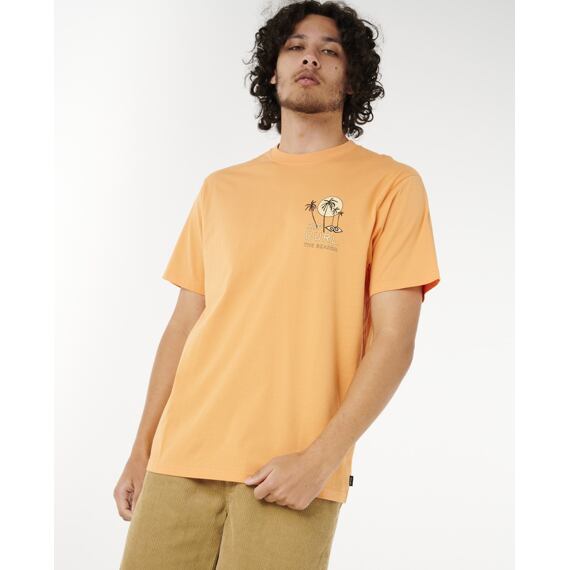 Tričko Rip Curl AOTS - CODY WELSH PALMS TEE Mandarin Zest