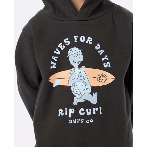 Mikina Rip Curl TUBE TOWN TURTLE HOOD -BOY Washed Black