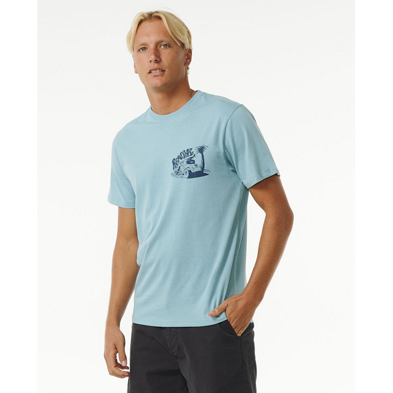 Tričko Rip Curl KEEP ON TRUCKING TEE Dusty Blue