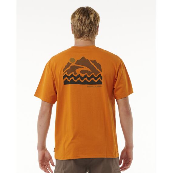 Tričko Rip Curl VAPORCOOL SEARCH TREK TEE Orange Amber