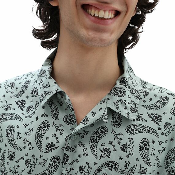 Košile Vans BANDANA PAISLEY WOVEN Green Milieu