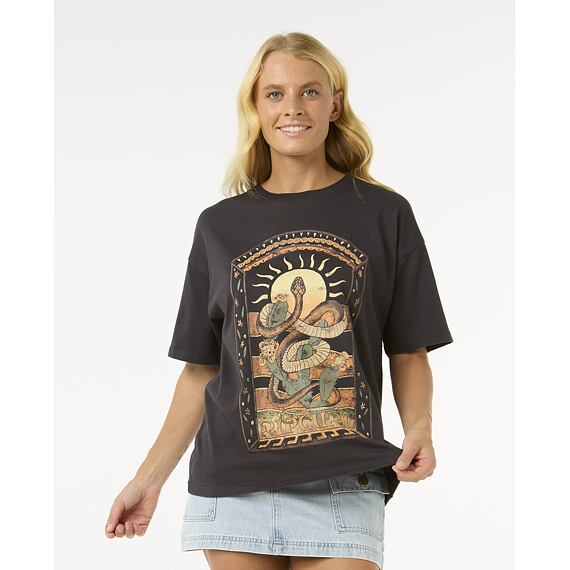 Tričko Rip Curl LUZ SOLAR HERITAGE TEE Washed Black
